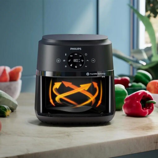 ⁦Philips Airfryer NA230 , 1700W , 6.2L , Basket with window⁩ - الصورة ⁦2⁩