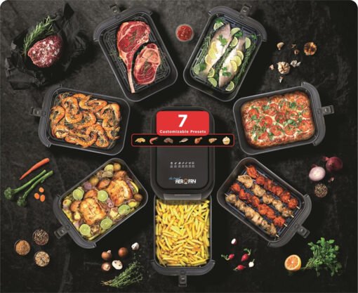 ⁦Black & Decker Airfryer SAF80W , 8L ,1700W , Viewing Window with Cavity Lamp⁩ - الصورة ⁦4⁩