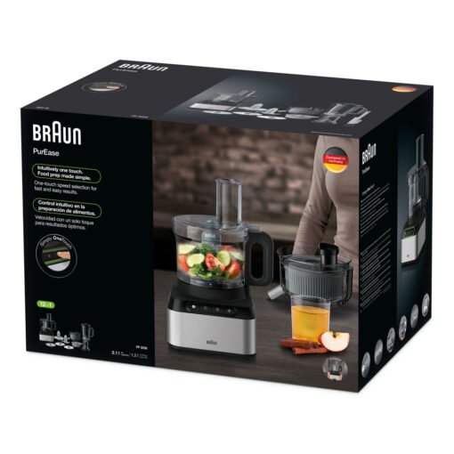Braun Food Processor FP3235SI , 800 Watt , Juice Extractor , Citrus Juicer , Stainless Steel - Image 4