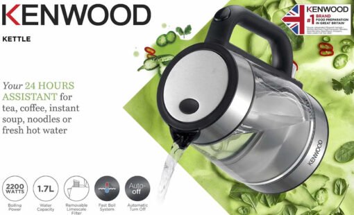Kenwood Glass Kettle ZJG08 , 2200W , 1.7L - Image 4