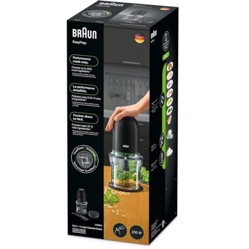 Braun Chopper CH3011BK , MultiPractic 500W , 500ml , 4 Stainless Steel Blades , Black - Image 4