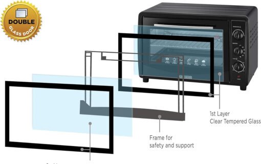 ⁦Black & Decker Electric Oven TRO45 , 45L , Grill , Convection⁩ - الصورة ⁦6⁩