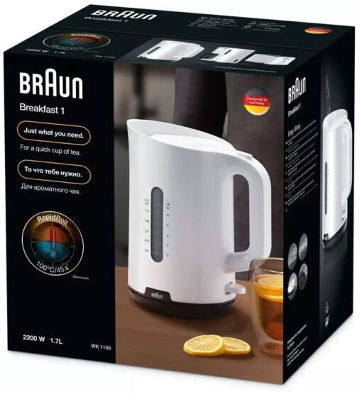 Braun Kettle WK1100WH , 2200W , 1.7L , White - Image 5