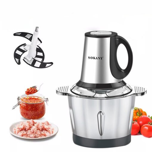 ⁦Sokany Meat Chopper SK-7011 , 800W , 3L Stainless Steel Bowl , 4 Stainless Steel Blades⁩ - الصورة ⁦2⁩