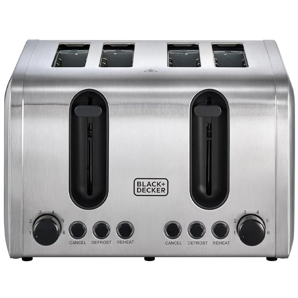 Black & Decker Toaster Slice ET444 , 2100W , 4 Slice , Stainless Steel - الصورة 2