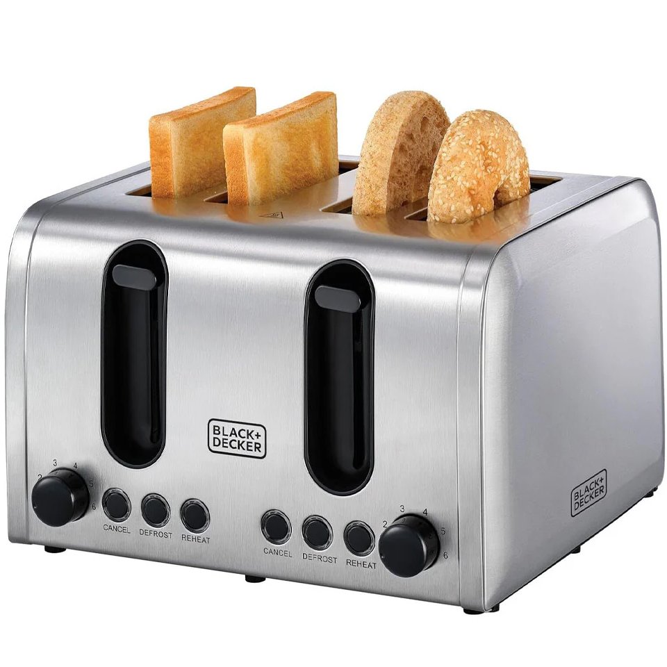 Black & Decker Toaster Slice ET444 , 2100W , 4 Slice , Stainless Steel - الصورة 3