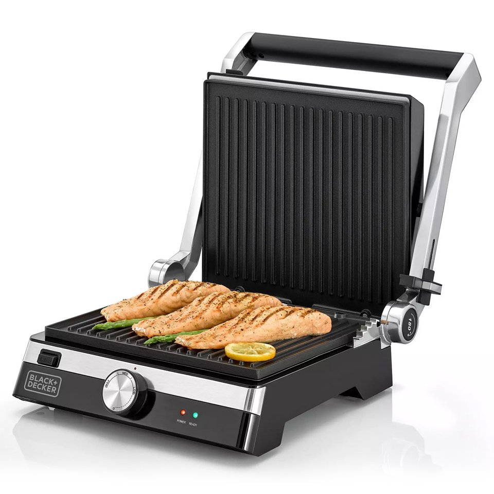 Black & Decker Contact Health Grill CG2000 , 2000W , Stainless Steel - Image 3