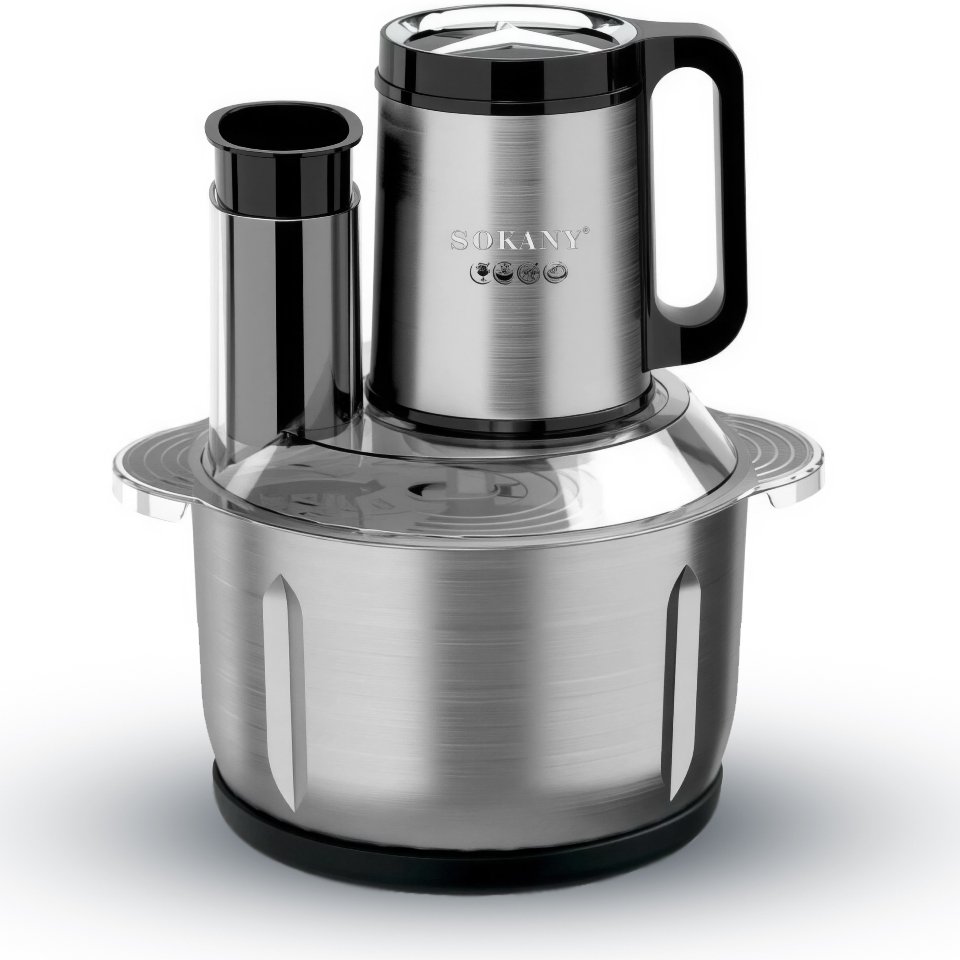 Sokany Meat Chopper SK-06020 , 1000W , 5L Stainless Steel Bowl , 6in1 , 6 Stainless Steel Blades - الصورة 2