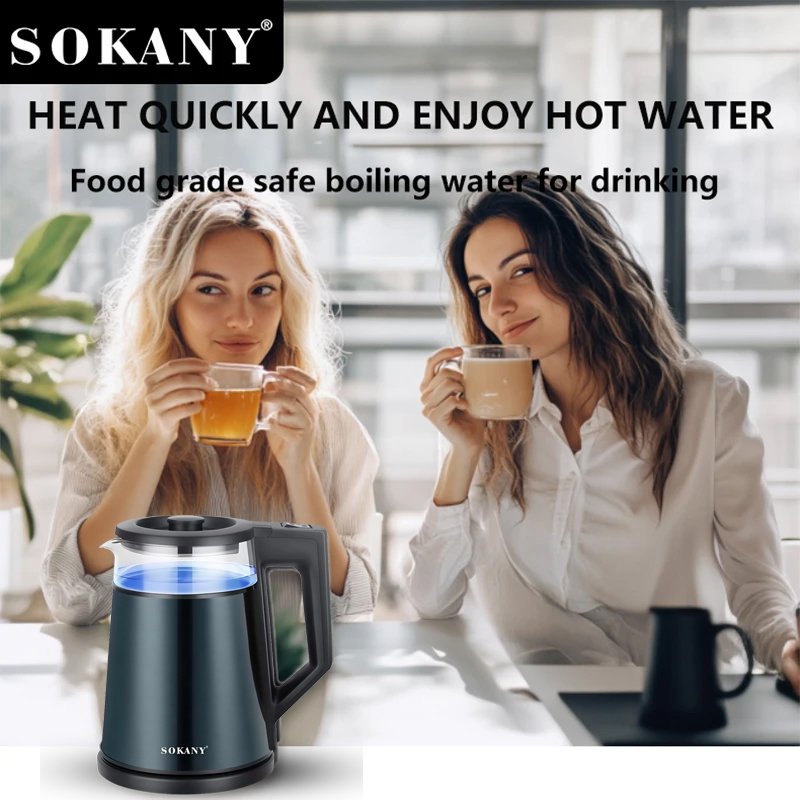 Sokany Kettle SK-SH-1076 , 2000W , 1.7L , Gray - Image 3