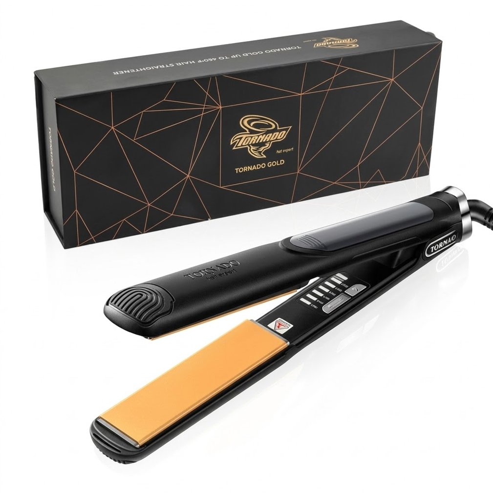 Tornado Gold Hair Straightener KM818 , 750F , Wet and Dry , Diamond Ceramic - Image 2